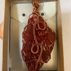 Copper wire Agate Pendent